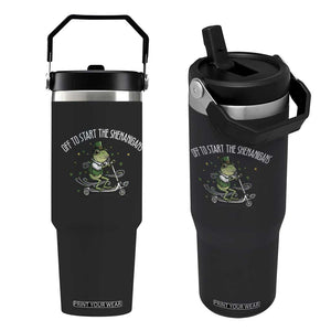 Funny Frog St Patricks Day Meme Flip Straw Tumbler Off To Start The Shenanigans TS14 One Size: 30 oz Black Print Your Wear