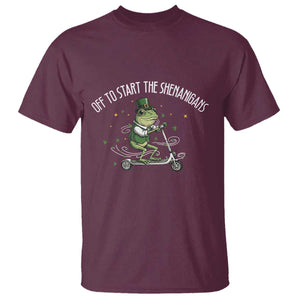 Funny Frog St Patricks Day Meme T Shirt Off To Start The Shenanigans TS14 Maroon Print Your Wear