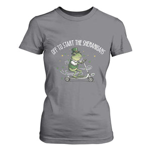 Funny Frog St Patricks Day Meme T Shirt For Women Off To Start The Shenanigans TS14 Charcoal Print Your Wear