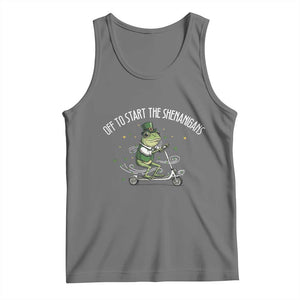 Funny Frog St Patricks Day Meme Tank Top Off To Start The Shenanigans TS14 Black Heather Print Your Wear