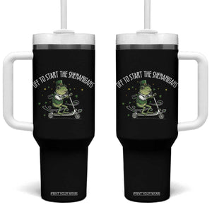 Funny Frog St Patricks Day Meme Tumbler With Handle Off To Start The Shenanigans TS14 One Size: 40 oz Black Print Your Wear