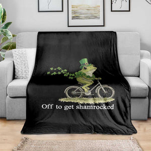 Funny Frog St Patricks Day Meme Throw Blanket Off To Get Shamrocked TS14 Print Your Wear