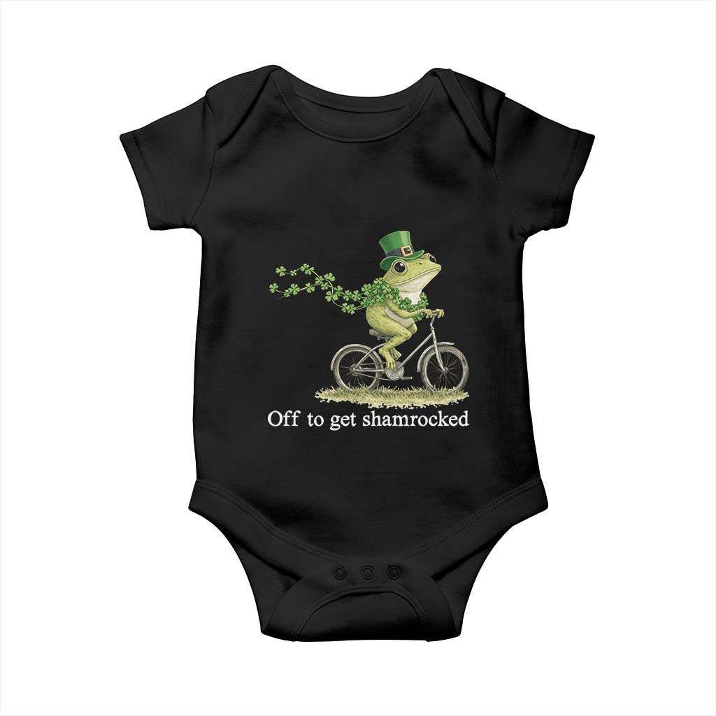 Funny Frog St Patricks Day Meme Baby Onesie Off To Get Shamrocked TS14 Black Print Your Wear