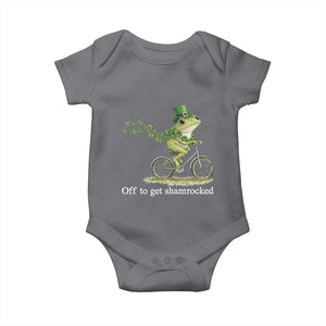Funny Frog St Patricks Day Meme Baby Onesie Off To Get Shamrocked TS14 Charcoal Print Your Wear
