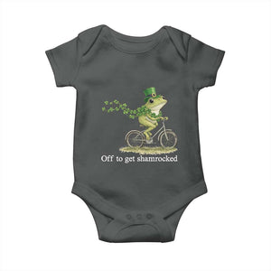 Funny Frog St Patricks Day Meme Baby Onesie Off To Get Shamrocked TS14 Dark Heather Print Your Wear