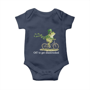 Funny Frog St Patricks Day Meme Baby Onesie Off To Get Shamrocked TS14 Navy Print Your Wear