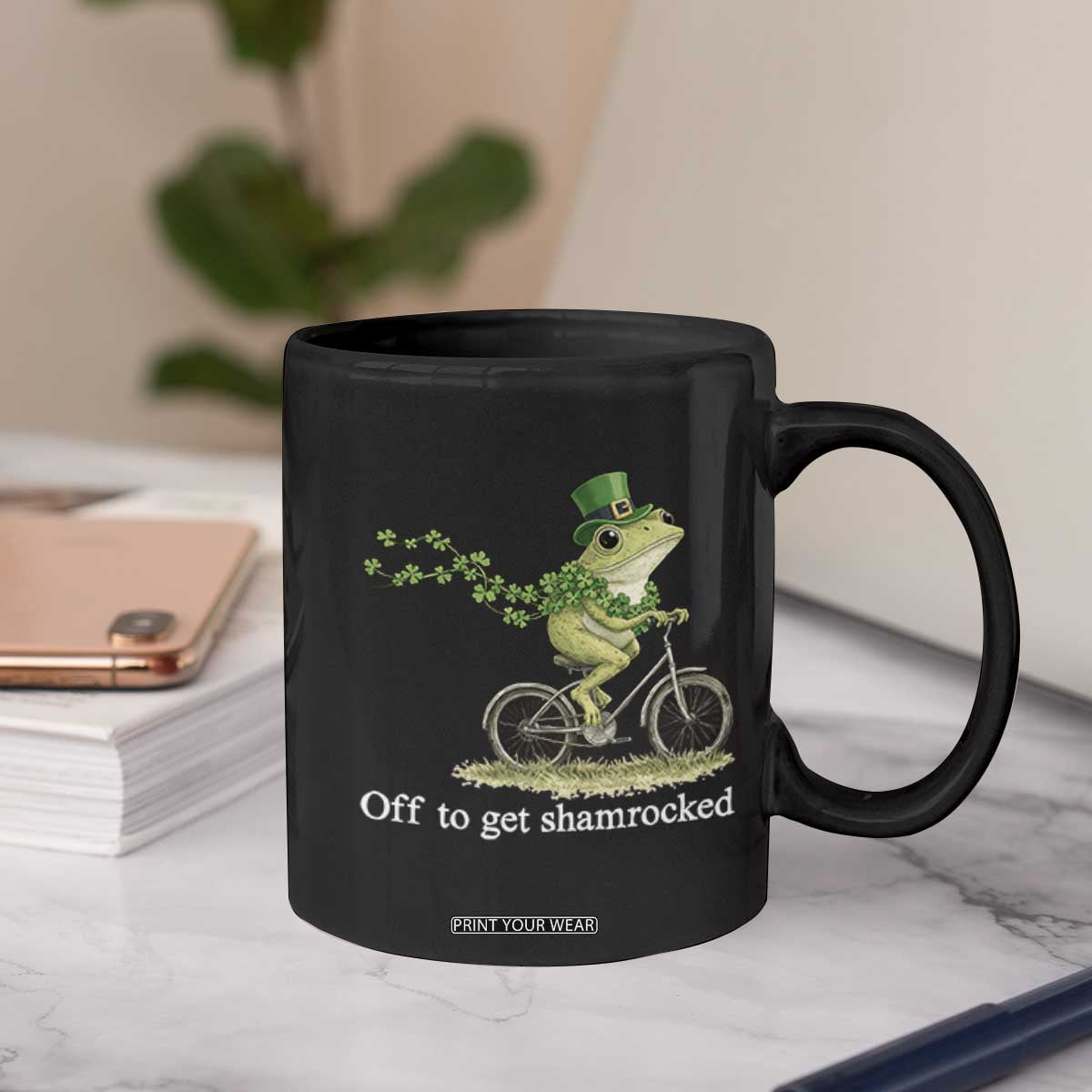 Funny Frog St Patricks Day Meme Coffee Mug Off To Get Shamrocked TS14 Print Your Wear