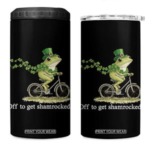 Funny Frog St Patricks Day Meme 4 in 1 Can Cooler Tumbler Off To Get Shamrocked TS14 One Size: 16 oz Black Print Your Wear