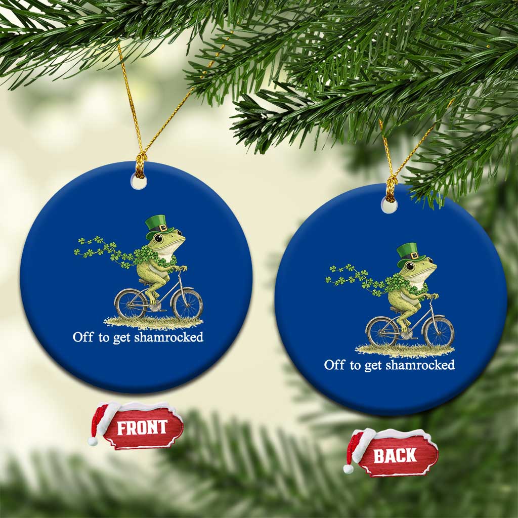 Funny Frog St Patricks Day Meme Ceramic Ornament Off To Get Shamrocked TS14 1pc Blue Print Your Wear