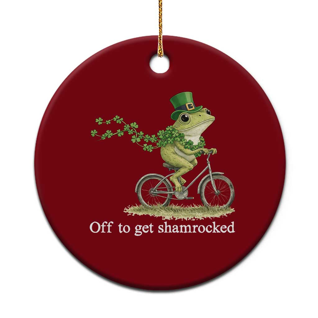 Funny Frog St Patricks Day Meme Ceramic Ornament Off To Get Shamrocked TS14 1pc Red Print Your Wear