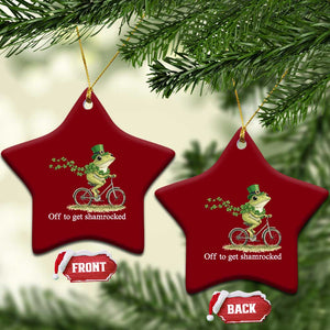 Funny Frog St Patricks Day Meme Ceramic Ornament Off To Get Shamrocked TS14 Print Your Wear