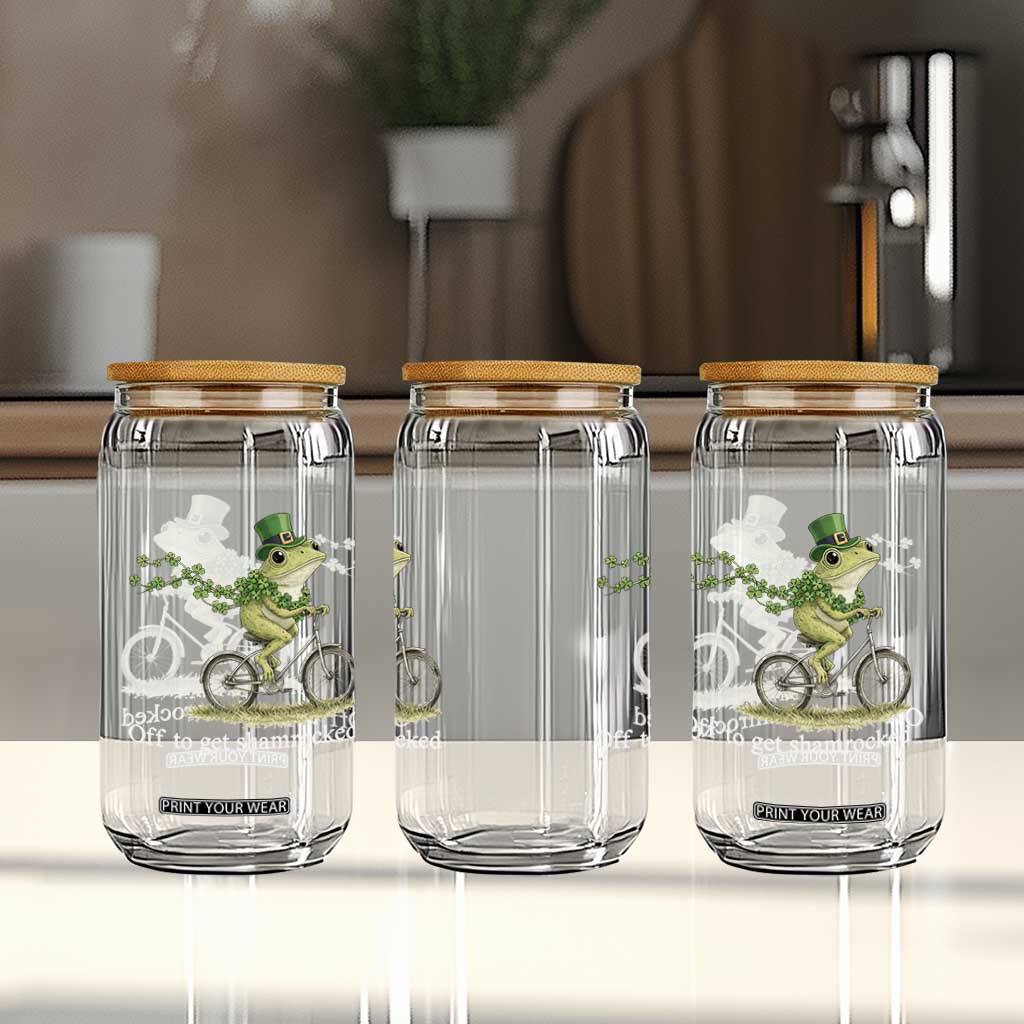 Funny Frog St Patricks Day Meme Glass Can Off To Get Shamrocked TS14 Print Your Wear