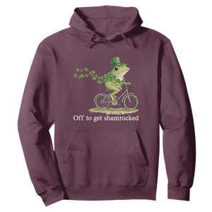 Funny Frog St Patricks Day Meme Hoodie Off To Get Shamrocked TS14 Maroon Print Your Wear