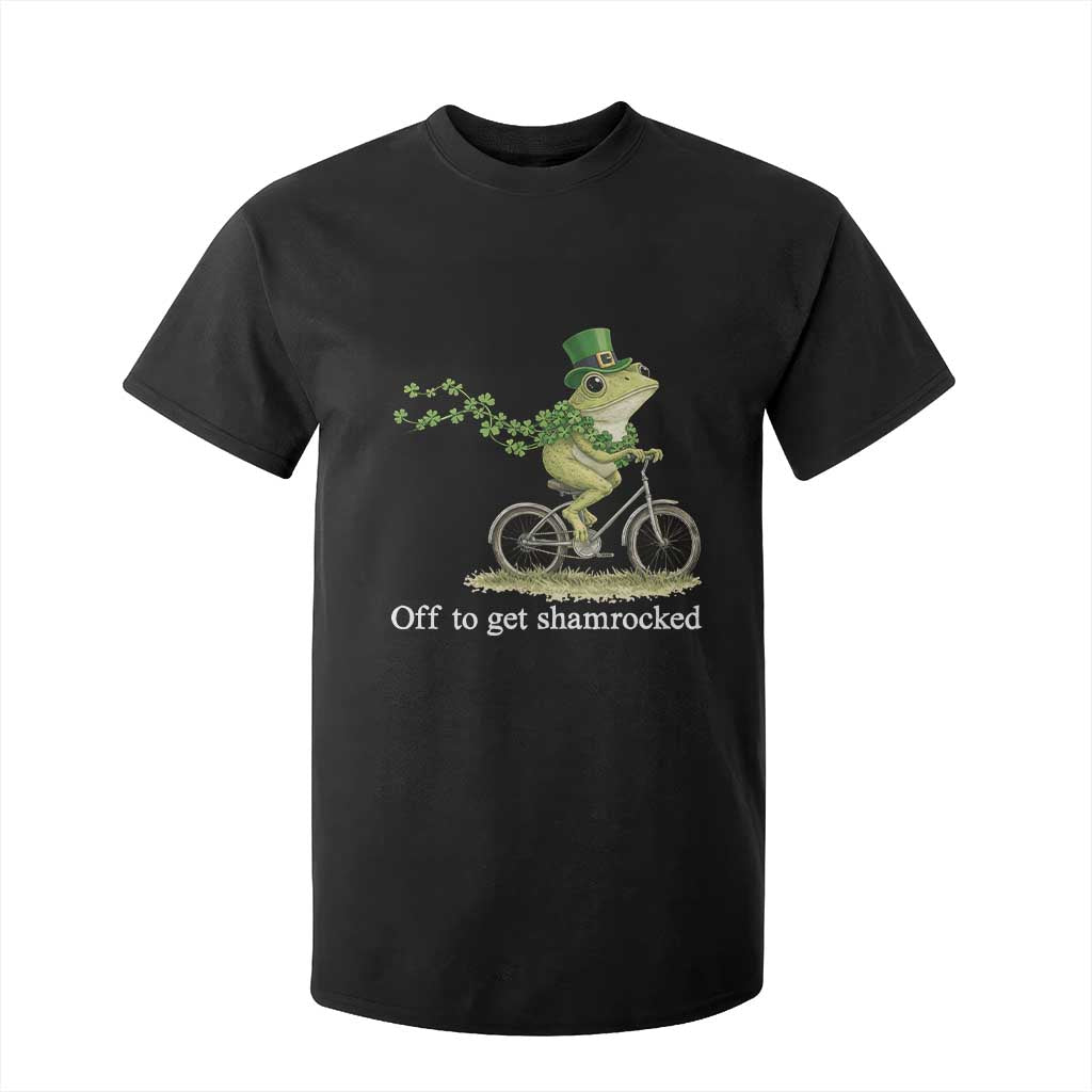Funny Frog St Patricks Day Meme T Shirt For Kid Off To Get Shamrocked TS14 Black Print Your Wear