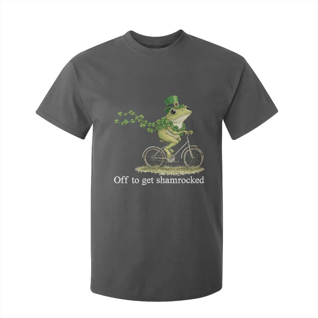 Funny Frog St Patricks Day Meme T Shirt For Kid Off To Get Shamrocked TS14 Dark Heather Print Your Wear