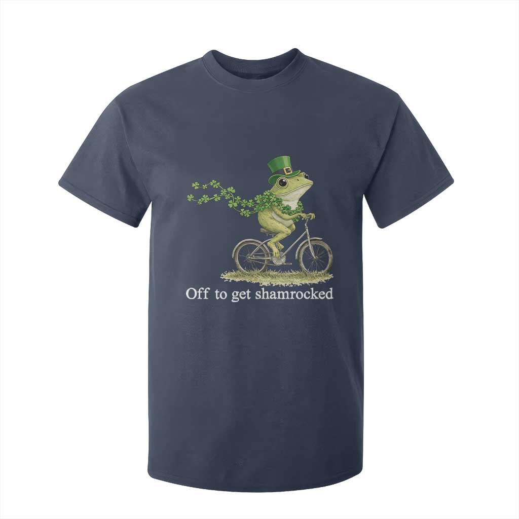 Funny Frog St Patricks Day Meme T Shirt For Kid Off To Get Shamrocked TS14 Navy Print Your Wear