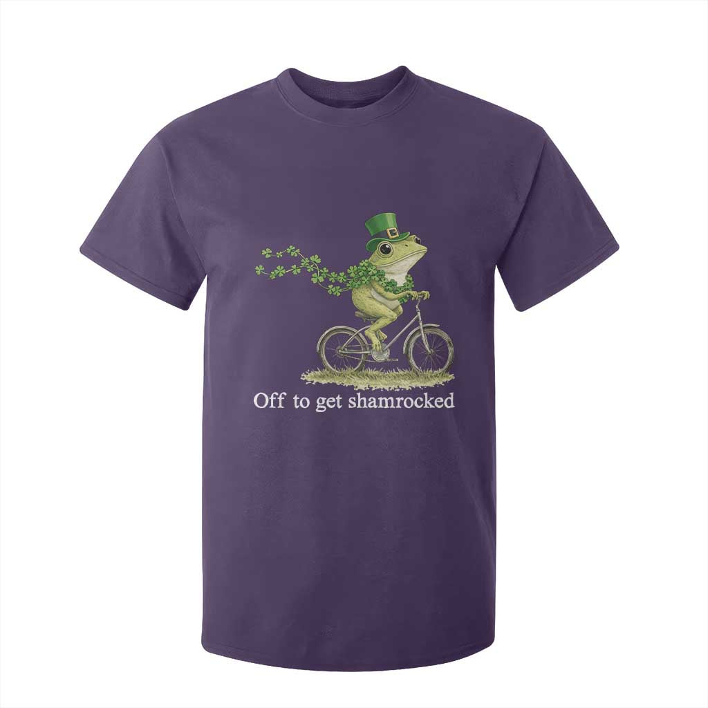 Funny Frog St Patricks Day Meme T Shirt For Kid Off To Get Shamrocked TS14 Purple Print Your Wear