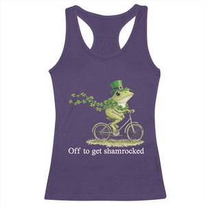Funny Frog St Patricks Day Meme Racerback Tank Top Off To Get Shamrocked TS14 Purple Print Your Wear