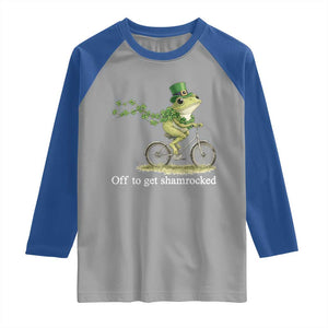 Funny Frog St Patricks Day Meme Raglan Shirt Off To Get Shamrocked TS14 Sport Gray Royal Print Your Wear