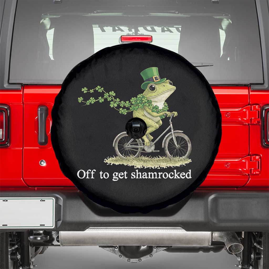 Funny Frog St Patricks Day Meme Spare Tire Cover Off To Get Shamrocked TS14 Black Print Your Wear