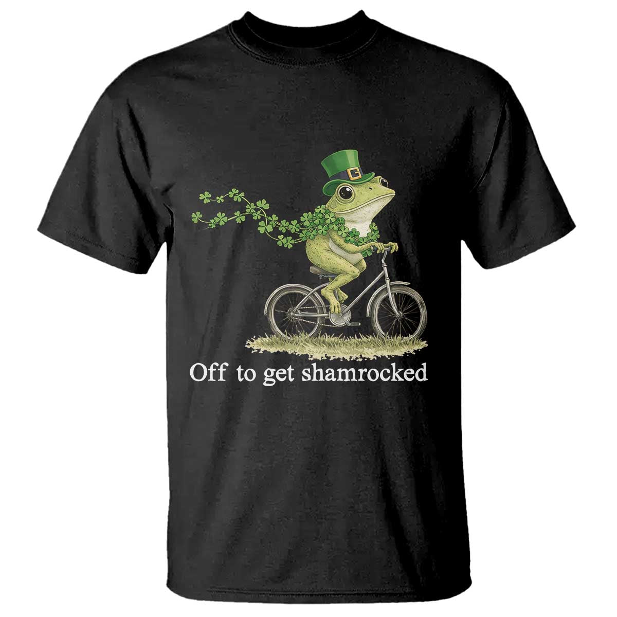 Funny Frog St Patricks Day Meme T Shirt Off To Get Shamrocked TS14 Black Print Your Wear