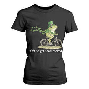 Funny Frog St Patricks Day Meme T Shirt For Women Off To Get Shamrocked TS14 Black Print Your Wear