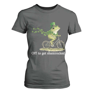 Funny Frog St Patricks Day Meme T Shirt For Women Off To Get Shamrocked TS14 Dark Heather Print Your Wear