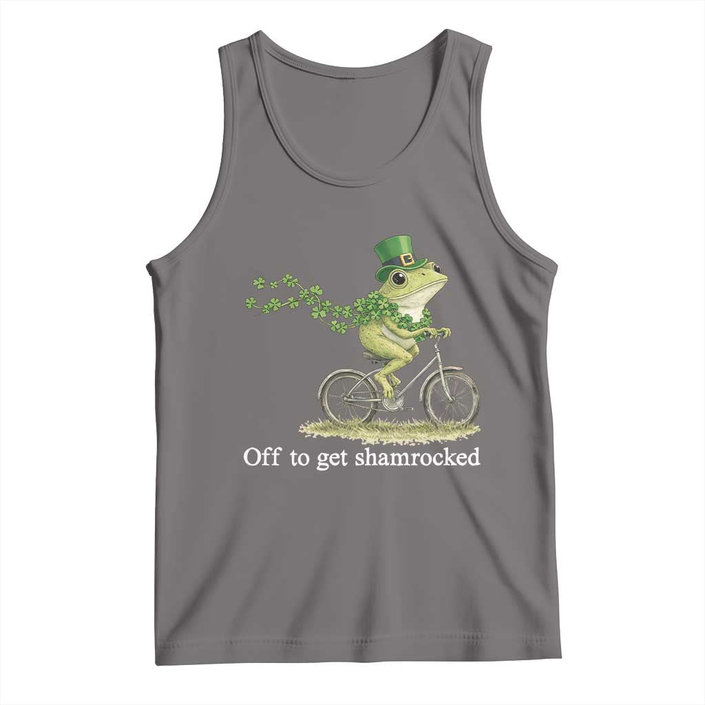 Funny Frog St Patricks Day Meme Tank Top Off To Get Shamrocked TS14 Deep Heather Print Your Wear