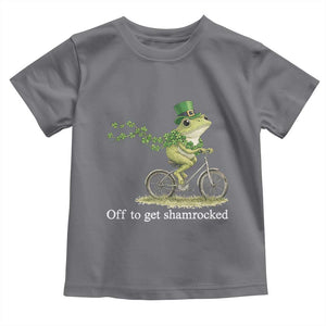 Funny Frog St Patricks Day Meme Toddler T Shirt Off To Get Shamrocked TS14 Charcoal Print Your Wear