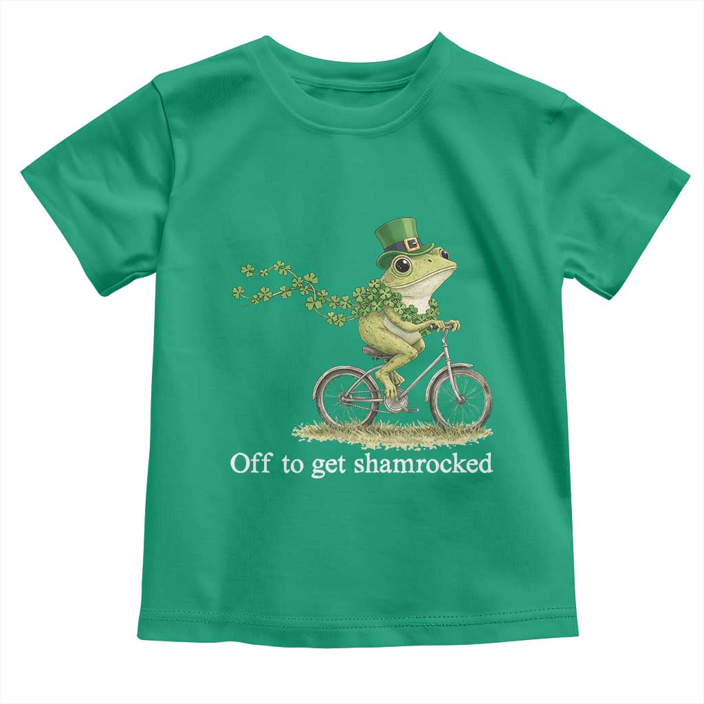 Funny Frog St Patricks Day Meme Toddler T Shirt Off To Get Shamrocked TS14 Irish Green Print Your Wear