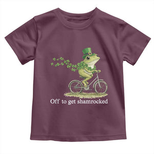 Funny Frog St Patricks Day Meme Toddler T Shirt Off To Get Shamrocked TS14 Maroon Print Your Wear