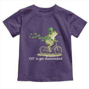 Funny Frog St Patricks Day Meme Toddler T Shirt Off To Get Shamrocked TS14 Purple Print Your Wear