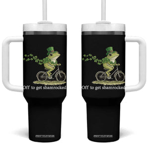 Funny Frog St Patricks Day Meme Tumbler With Handle Off To Get Shamrocked TS14 One Size: 40 oz Black Print Your Wear
