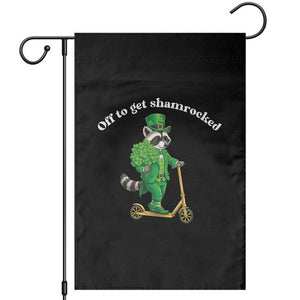 Funny Raccoon St Patricks Day Meme Garden Flag Off To Get Shamrocked TS14 Black Print Your Wear