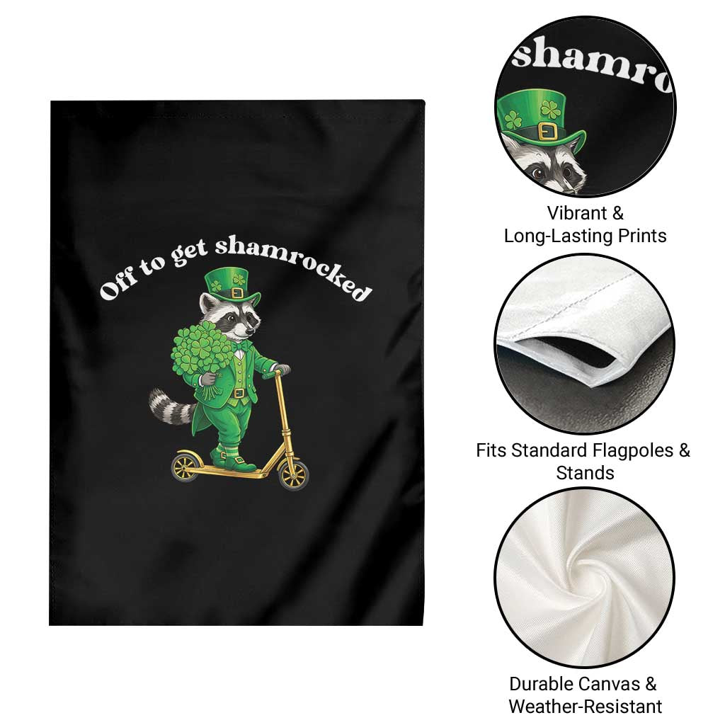 Funny Raccoon St Patricks Day Meme Garden Flag Off To Get Shamrocked TS14 Print Your Wear