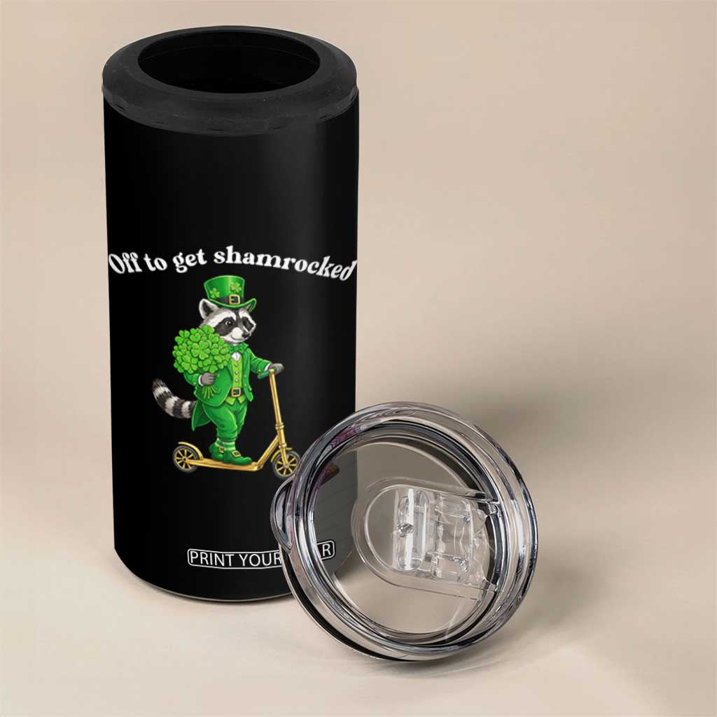 Funny Raccoon St Patricks Day Meme 4 in 1 Can Cooler Tumbler Off To Get Shamrocked TS14 Print Your Wear