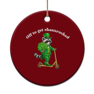 Funny Raccoon St Patricks Day Meme Ceramic Ornament Off To Get Shamrocked TS14 1pc Red Print Your Wear