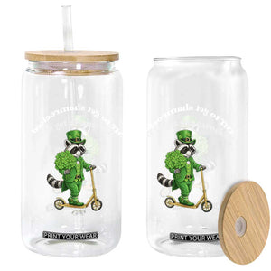 Funny Raccoon St Patricks Day Meme Glass Can Off To Get Shamrocked TS14 Print Your Wear