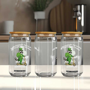 Funny Raccoon St Patricks Day Meme Glass Can Off To Get Shamrocked TS14 Print Your Wear