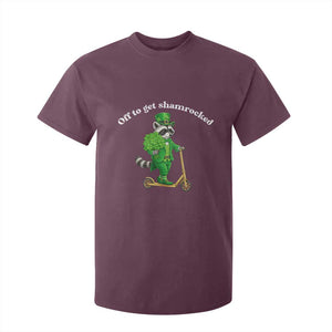 Funny Raccoon St Patricks Day Meme T Shirt For Kid Off To Get Shamrocked TS14 Maroon Print Your Wear