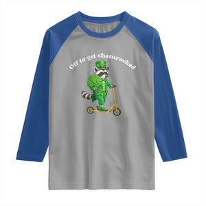Funny Raccoon St Patricks Day Meme Raglan Shirt Off To Get Shamrocked TS14 Sport Gray Royal Print Your Wear