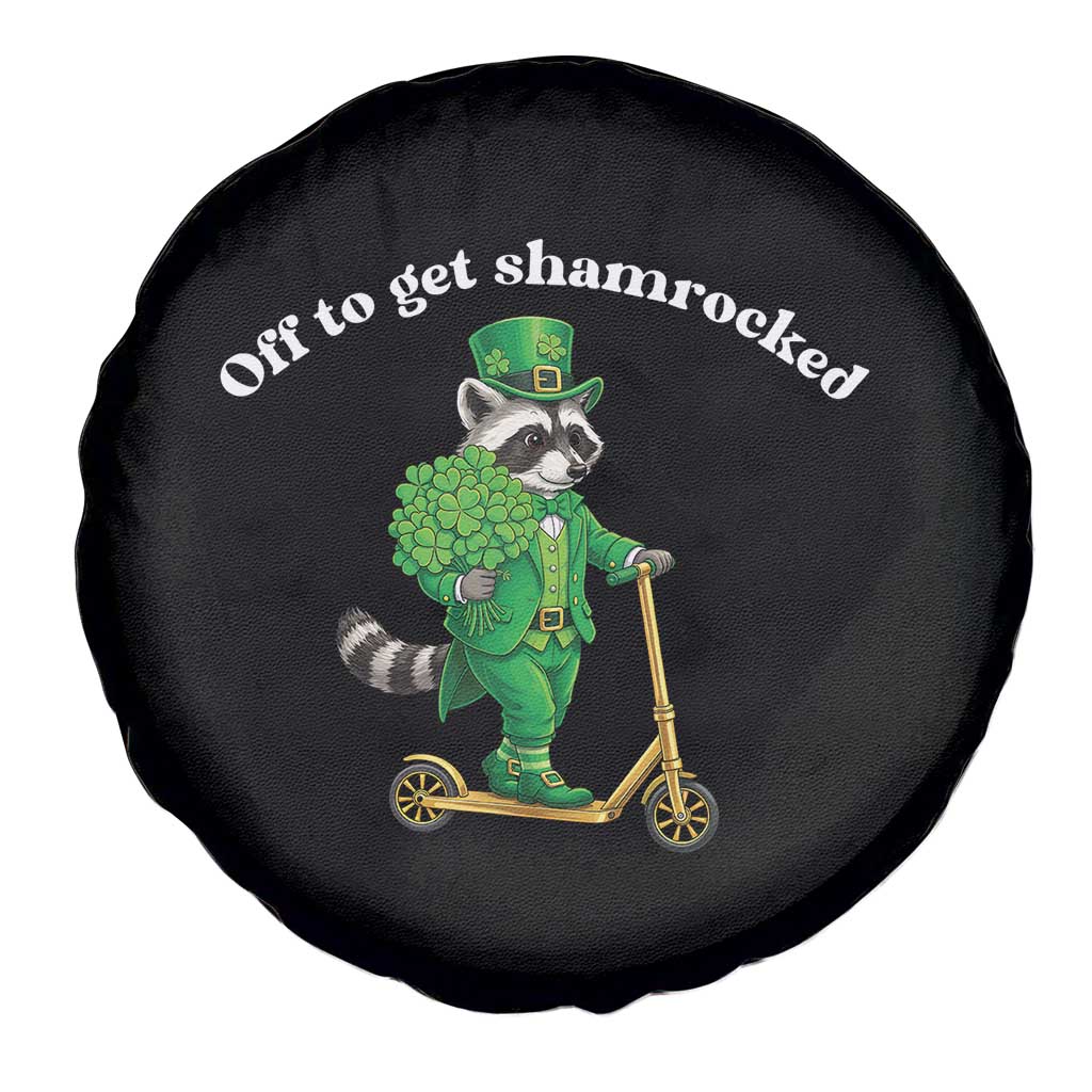 Funny Raccoon St Patricks Day Meme Spare Tire Cover Off To Get Shamrocked TS14 Print Your Wear
