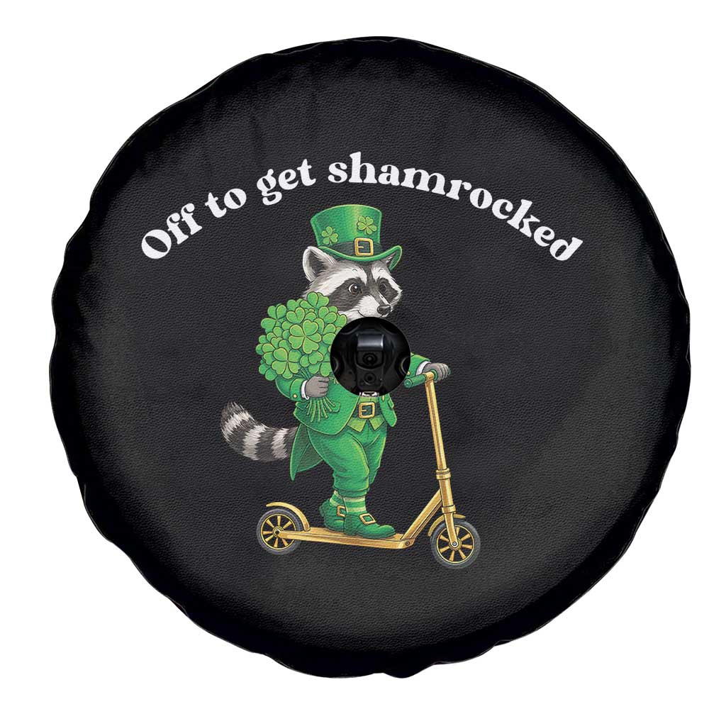 Funny Raccoon St Patricks Day Meme Spare Tire Cover Off To Get Shamrocked TS14 Print Your Wear