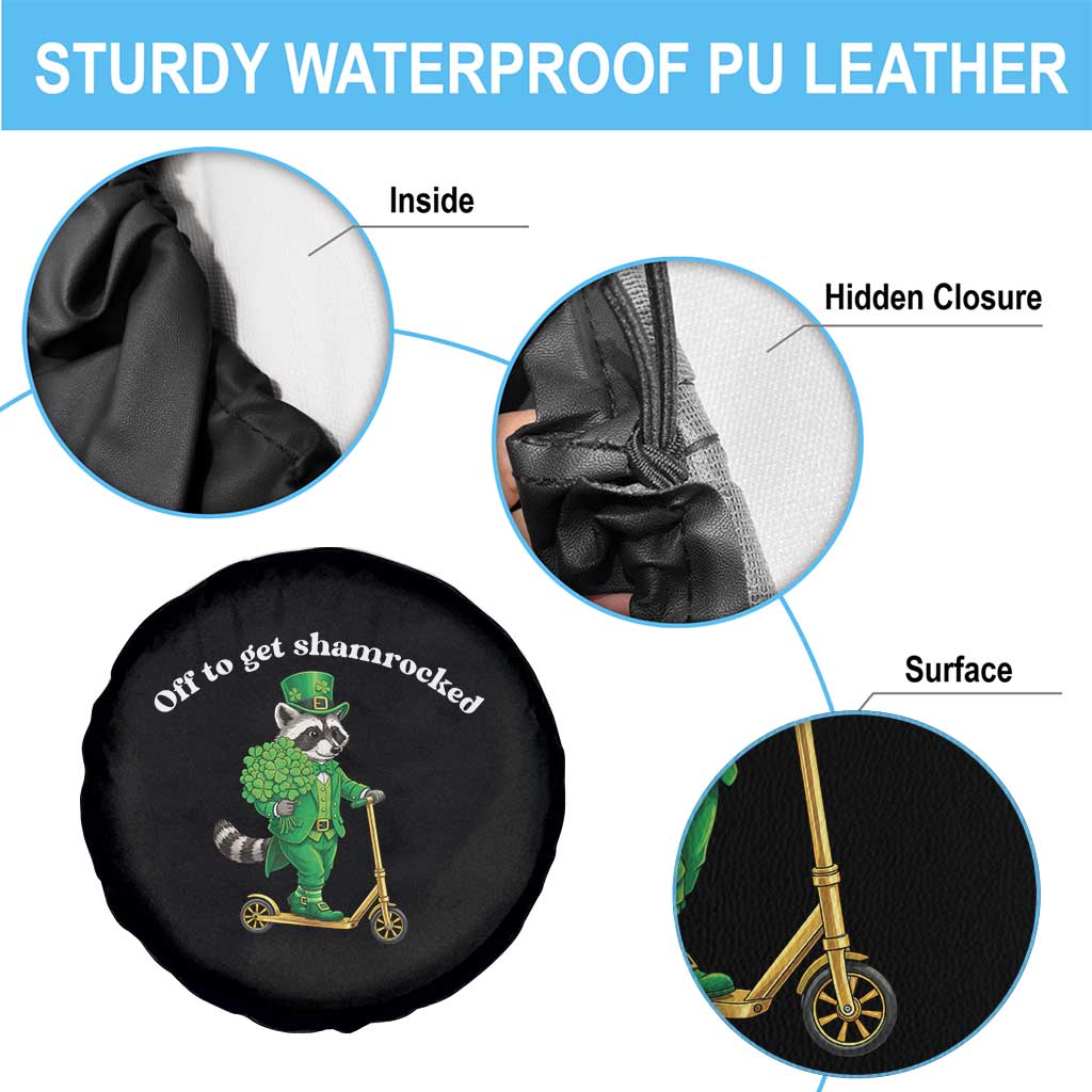 Funny Raccoon St Patricks Day Meme Spare Tire Cover Off To Get Shamrocked TS14 Print Your Wear