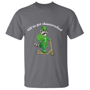 Funny Raccoon St Patricks Day Meme T Shirt Off To Get Shamrocked TS14 Charcoal Print Your Wear