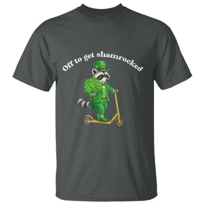 Funny Raccoon St Patricks Day Meme T Shirt Off To Get Shamrocked TS14 Dark Heather Print Your Wear