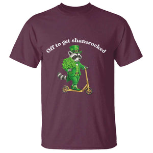 Funny Raccoon St Patricks Day Meme T Shirt Off To Get Shamrocked TS14 Maroon Print Your Wear