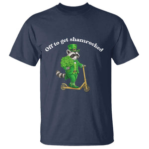 Funny Raccoon St Patricks Day Meme T Shirt Off To Get Shamrocked TS14 Navy Print Your Wear
