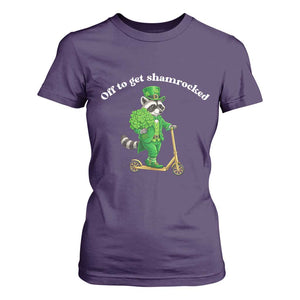 Funny Raccoon St Patricks Day Meme T Shirt For Women Off To Get Shamrocked TS14 Purple Print Your Wear