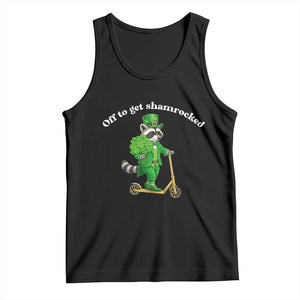 Funny Raccoon St Patricks Day Meme Tank Top Off To Get Shamrocked TS14 Black Print Your Wear